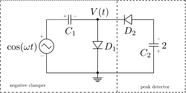 votage_negative_clamper_peak_detector_circuit